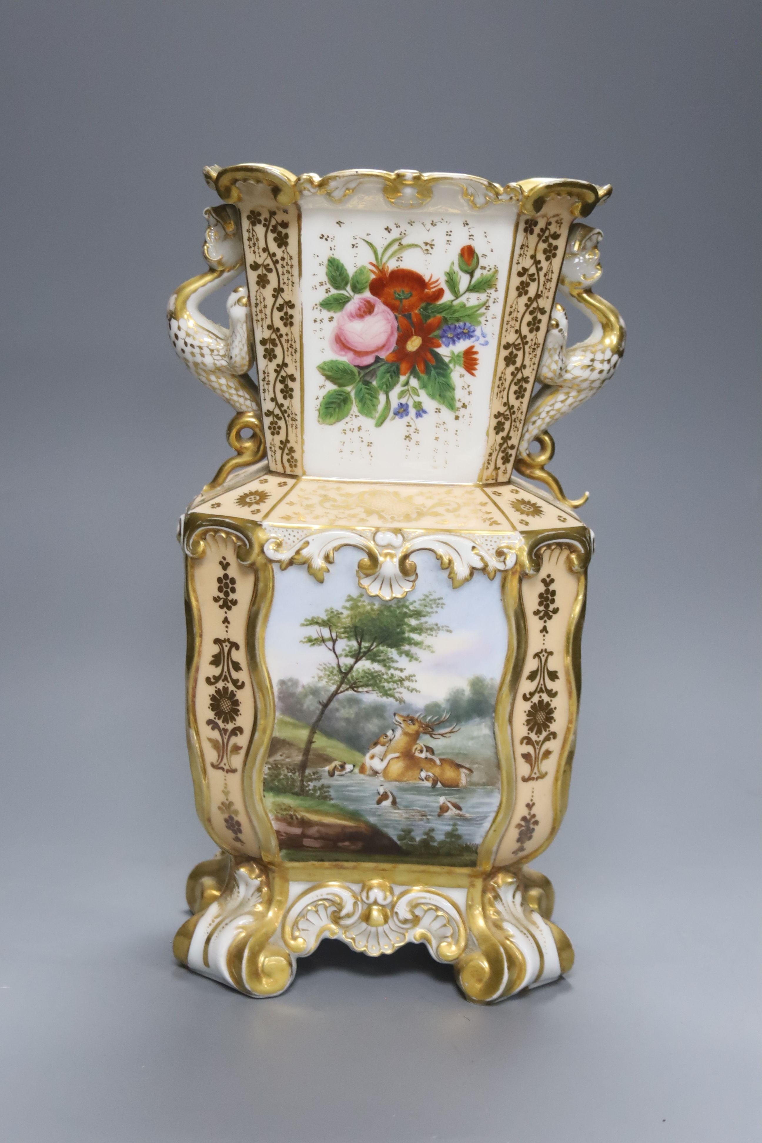 A 19th century French porcelain vase, height 31cm